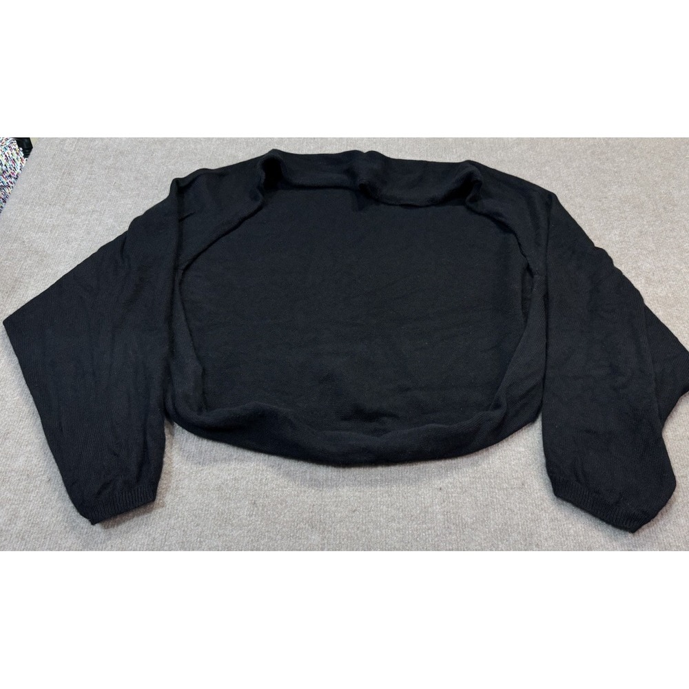 Sharin Guild Cashmere Shrug Bolero Cardigan Sweater Black Lux Open Front